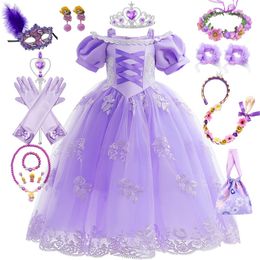 Costume Rapunzel Robe de princesse pour les enfants Carnival Carnaval Halloween Party Fancy Girls Cosplay Costume Tangled Costume Set 240417