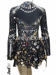 Raquel Mirror Party Dr Black Stretch Stage Dance Dr Nightclub Party Celebrar Dr Women Dancer Performance Ropa 89q9 #