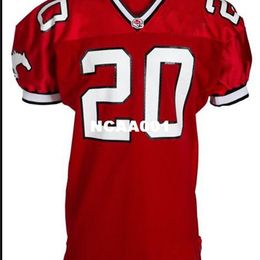 Zeldzaam 001 Rode Calgary Stampeders # 20 Doug Flutie Real Full Embroidery College Jersey Size S-4XL of Custom Any Name of Number Jersey