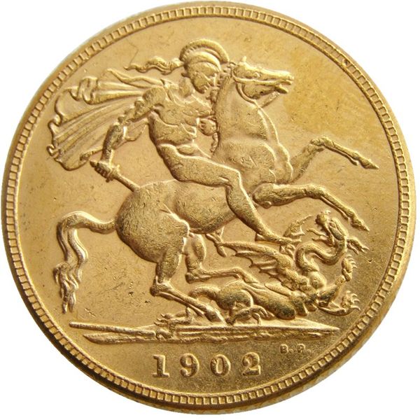 RARE (1902-1910) 9 pièces Date pour choisir le roi EDOUARD VII MAT PREUVE artisanat plaqué or 1 souverain (1LSD) copie pièces de monnaie Promotion prix usine jolis accessoires pour la maison