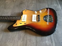 Zeldzame 1959 Jazzmaster Faded 3 Tone Sunburst elektrische gitaar brede Lollar pickups, elzenhouten body Vintage crème slagplaat palissander toets dot inleg