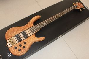 Zeldzaam 4 String One Stuk Body Bass, Rosewood Fingerboard 24 Frets, Active Pickups Gold Hardware
