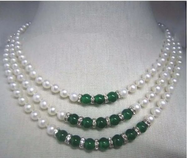 Raro y hermoso AAA 8 mm White Akoya Pearl Bead Collar Fashion Jewelry Making 231221