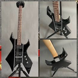 Guitare électrique noire de forme spéciale de Style BC, copie de manche en érable, micro EMG