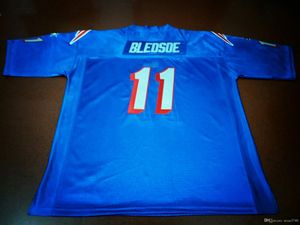 Rare Blue Custom Men #11 Drew Bledsoe Team uitgegeven 1990 White College Jersey Size S-XXXL of Custom enige naam of nummertrui