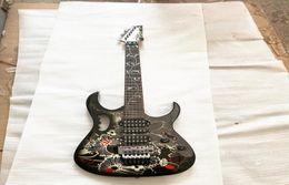 Rare personnalisé Fast SH Jem 77FP2 Floral Match Guitar Guitar Tree of Life Incrup Guitar Tremolo Bridge Guitars9839832