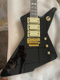 Zeldzame Destroyer Black Phil Collen elektrische gitaar Floyd Rose Tremolo Bridge gouden hardware Abalone Pearl Block Inlay 3 pickups