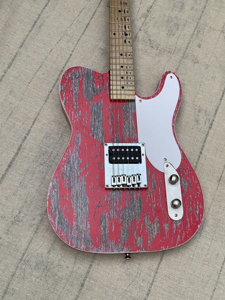 Rare Dusty Hill BillyGibbons John Bolin Peeler Red Relic Guitare électrique Matériel chromé Pickguard blanc Tuners vintage