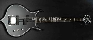 Guitarra eléctrica rara Gene Simmons Punisher 4 cuerdas Bajo eléctrico negro Cuerpo de caoba Mástil de arce Diapasón de palisandro