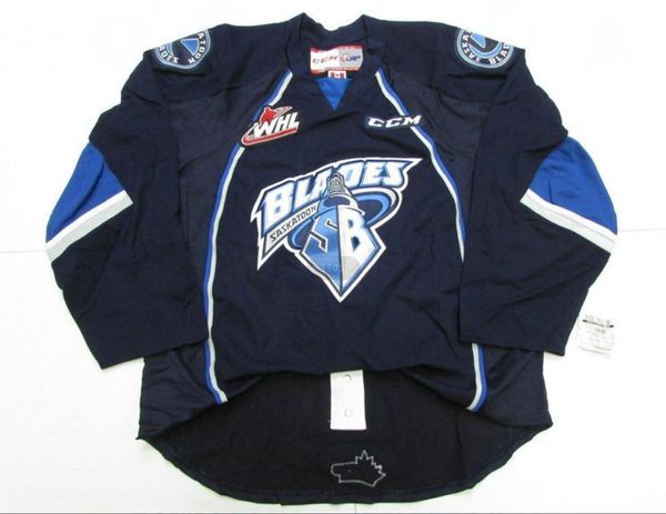 rare Hockey Jersey Hommes Jeunes femmes Vintage Saskatoon Blades WHL Taille S-5XL personnalisé n'importe quel nom ou numéro