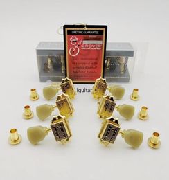 RARE style Jade Retro Gold Grover Deluxe Guitare Tête de Machine Tuning Peg Tuners Deluxe Vintage Tulip Gold pour Guitare LP 3R37922556