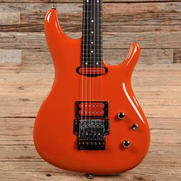 Zeldzame JS2410 Joe Satriani Signature Muscle Car oranje elektrische gitaar Floyd Rose Tremolo brug borgmoer 3-delige esdoorn hals palissander toets rode pickups