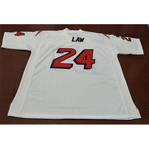 zeldzame mannen Goodjob #24 Ty Law 1995 witte kleur mannen College Jersey maat S-5XL of aangepaste naam of nummer jersey