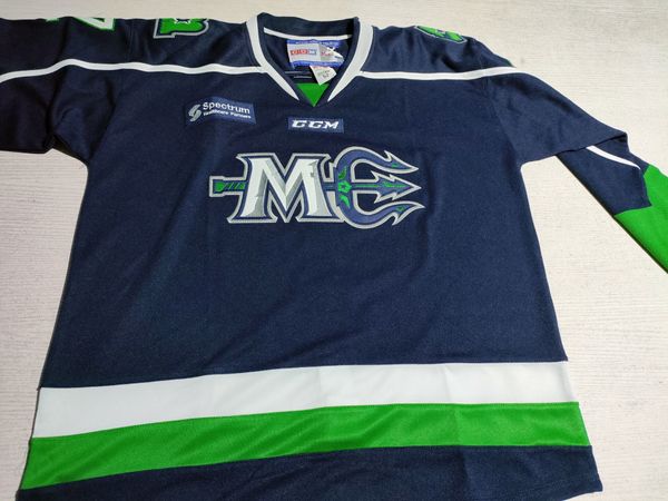 Rare hommes jeunes femmes Pro Stock CCM Maine Mariners ECHL maillot de hockey taille S-5XL ou personnalisé n'importe quel nom et numéro marine