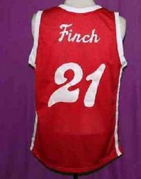 zeldzame mannen jeugd vrouwen Vintage LARRY FINCH RED Sounds RETRO 1972-74 Home # Basketball Jersey Maat S-5XL of aangepaste naam of nummer jersey