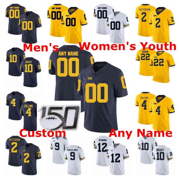 Rare Michigan Wolverines College Football Maillots Hommes Tarik Black Jersey Quinn Nordin Karan Higdon Chris Evans Khalid Hill Custom Stitched