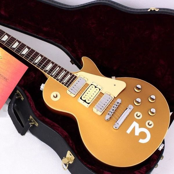 PeteTownshend #3 Deluxe Goldtop Gold Top Guitarra eléctrica 3 mini pastillas humbuckers Afinadores Grover Hardware cromado