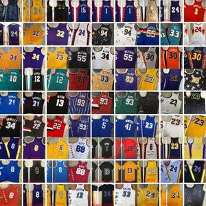 Rare Real Cousted West All-Team Basketball Jersey Iverson Drexler Kemp Allen Garnett McGrady Bibby Morant Nash Barkley Curry Williams Anthony Malone Jason