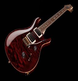 Rare Reed Smith Private Stock 24 frettes Trans Red Quilted Maple Top Guitare électrique Double Birds Inlay à 10ème frette Gold Tremolo B2970557