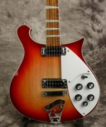 Zeldzame RIC 620 6 snaren Cherry Sunbusrt elektrische gitaar glanzende vernis toets Triangle White Pearl InlayToaster pickups5119784