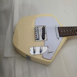 Rare de forme 6 cordes Déchirure Drop crème guitare électrique Maple cou en rose en rose du pont trémolo pickguard blanc 6129700