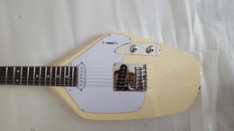 Forma rara 6 cuerdas Tear Drop Vox Phantom Cream Guitarra eléctrica Mástil de arce Diapasón de palisandro, Puente de trémolo, Golpeador blanco