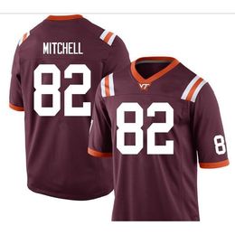 RARE Va Tech Hokies J. Mitchell # 82 Hezekiah Grimsley # 6 véritable maillot universitaire entièrement brodé taille S-4XL ou personnalisé avec n'importe quel nom ou numéro de maillot