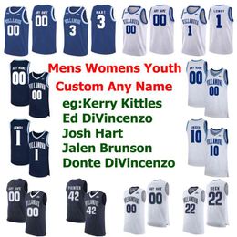 rare Villanova Wildcats College Basketball Jerseys 30 Kerryﾠ Kittles Jersey EdﾠDiVincenzo JoshﾠHart Jalen Brunson MikalﾠBridges Blue Custom