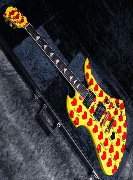 Modèle jaune jaune jaune rare modèle de guitare électrique signature de la Chine 24 frettes 3394492