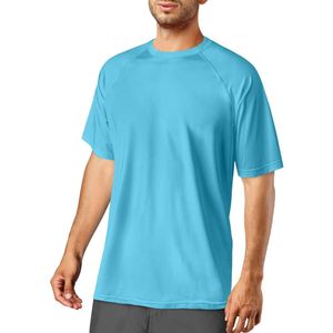 Rash Guard pour hommes UPF50 + UV Protection solaire chemises de bain à manches courtes séchage rapide léger pêche eau courante chemises