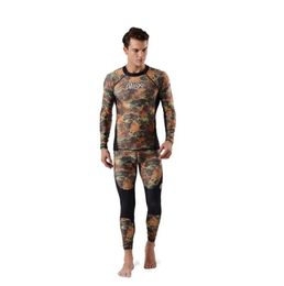 Rash Guard Full Body Cover Dun wetsuit Lycra UV-bescherming Lange mouwen Sport Duikskinpak Tweedelig Perfect voor zwemmen Camo 9158108