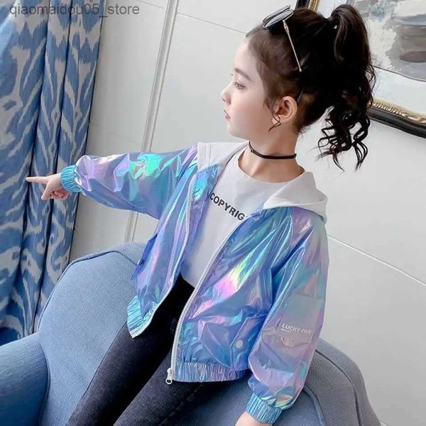 Rash Guard Shirts Chaqueta de color sólido para niña, chaqueta para niños, chaqueta para niños de primavera y otoño, chaqueta para niña 4 5 6 7 8 9 10 11 13 años, ropa para niña Q240227