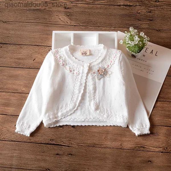 Rash Guard Shirts Coton fille cardigan veste pour enfants mignon en plein air chaussures douces cardigan pull 1 2 3 4 5 6 7 vêtements pour enfants de 8 ans 205039 Q240227