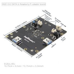 Raspberry PI 2,5 "SATA HDD / SSD Storage Expansion Board, X820 V3.0 USB 3.0 MOBILE DISK MOBILE DISK POUR RASPBERRY PI 3 MODÈLE B + / 3B