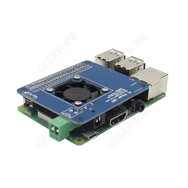 Livraison gratuite Raspberry Pi 3 Modèle B / 2B Ventilateur de contrôle de température intelligent programmable + Power Hat Board | entrée 6V~14V | CC 5V max. Sortie 4A