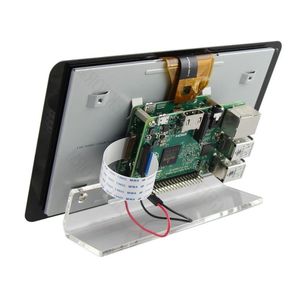 Livraison gratuite Raspberry Pi 3 Modèle B Plus / 3B Officiel 7 pouces TFT LCD Écran tactile Bouclier Moniteur Affichage Support de base en acrylique Stande Tmiv