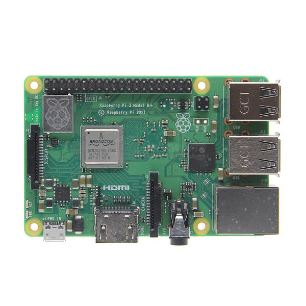 Envío gratuito Raspberry Pi 3 Modelo B + (Plus) Placa base + Caja / Caja / Carcasa de metal de aluminio + Disipador de calor Kit de inicio 3 en 1 C