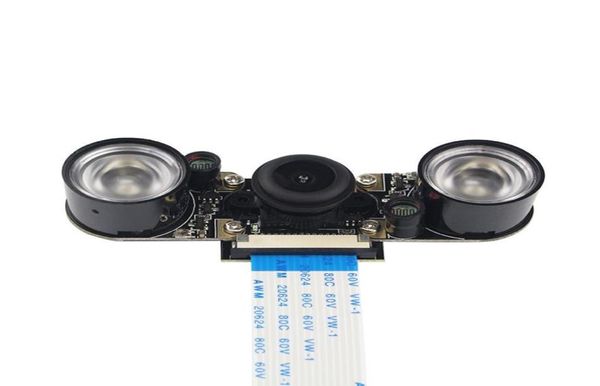 Raspberry Pi 3 caméra de Vision nocturne grand Angle Fisheye 5M Pixel 1080P caméra 2 infrarouge IR LED Light1785902
