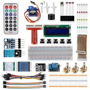 Livraison gratuite Raspberry Pi 3 Kit de démarrage Ultimate Learning Suite 1602 LCD SG90 Servo LED Résistances de relais