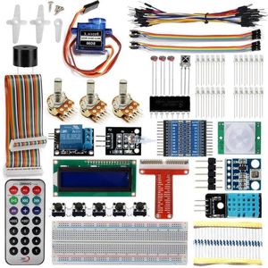 Freeshipping Raspberry Pi 3 Starter Kit Ultimate Learning Suite 1602 LCD SG90 Servo LED Résistances de relais avec carte d'extension GPIO Jum Trrh