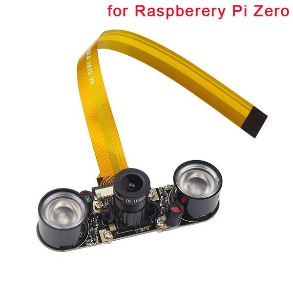 Livraison gratuite Caméra Raspberry Pi Zero (F) Module focal réglable Vision nocturne + 2 capteurs IR LED Lumière + 16 cm FFC pour Raspberry Pi Zero W