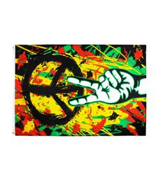 RASTA Peace Grafitti Flag entier 3x5ft Factory 100 Polyester pour décoration5177496