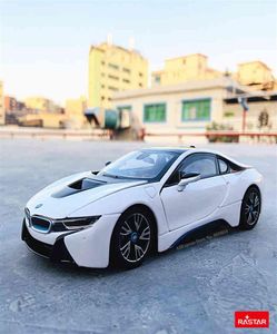 Rastar 124 BMW i8 Concept Car Supercar Simulation statique Diecast Alloy Model Car Collection de jouets Modèles de cadeaux de Noël Car203S9662085