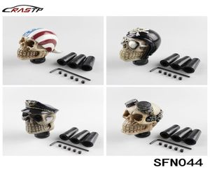 RASTP-perilla de palanca de cambios de coche de carreras, perilla de cabeza de diablo, perilla de resina modificada, calavera de soldado con sombrero y gafas LSSFN0448141224