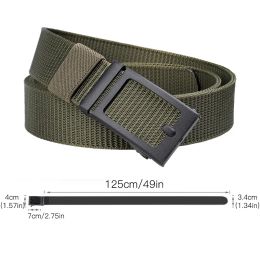 Ceinture à cliquet pour hommes, travail décontracté, 1 3/8 pouces de large, boucle coulissante automatique, ceinture en sangle en Nylon, cadeaux pour papa