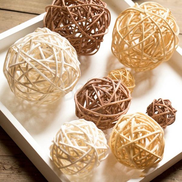 Boule de rotin Mini bricolage décoration de la maison étoile boules de rotin en forme de coeur fête d'anniversaire mariage Festival Sepak Takraw décor BH6445 WLY