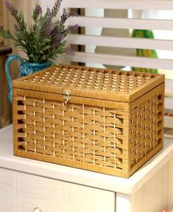 Rattan Belt Buckle Storage Basket tafel top bedekte snacks opslag ondergoed sundries3997983