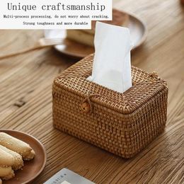 Rattan Tissue Box Home Decoration Handmade Desktop voor Barthroom Hotel en Office Tissue Holder