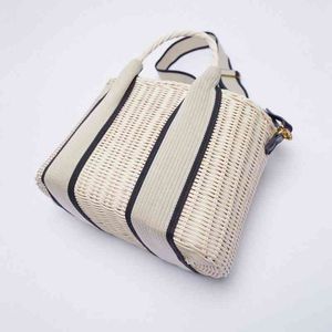 Rattan geweven tas nieuwe sling schouder messenger tas dubbele dames handtassen ontwerpdeals opruimen verkoop