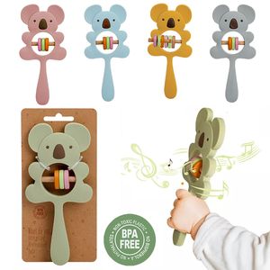 Hochets Mobiles 1 PCS Silicone Anneau De Dentition Koala Éléphant Clochettes Sans BPA Rongeurs Dentition Collier De Qualité Alimentaire Infantile À Croquer Bébé Jouets 230525